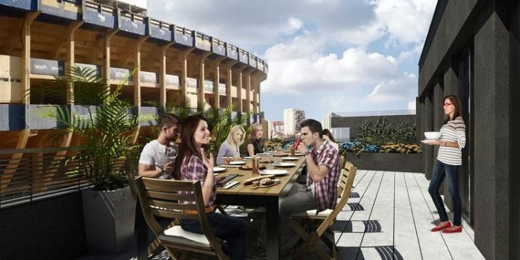 Construyen un edificio de departamentos con amenities pegado a La Bombonera