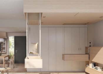 Departamentos con sistema “smart” que sube los muebles al techo para aprovechar el espacio
