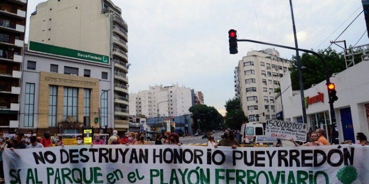 Caballito: protesta por las obras del “parque lineal” en Honorio Pueyrredon