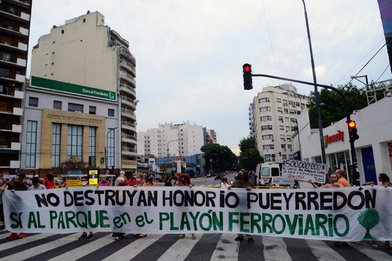Caballito: protesta por las obras del &quot;parque lineal&quot; en Honorio Pueyrredon  - Urbanos En la Red