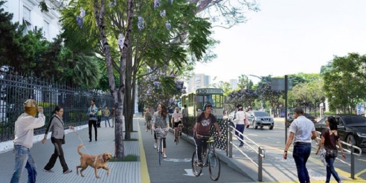 Avanza la transformación de Libertador en una “calle compartida”