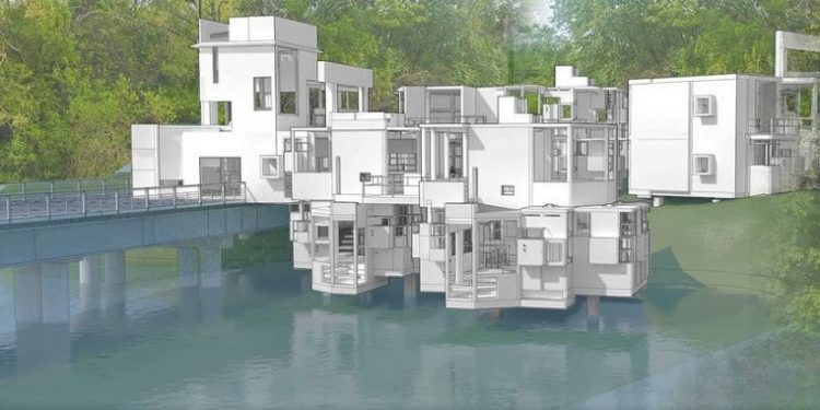 Centro de interpretación del paisaje frente al río