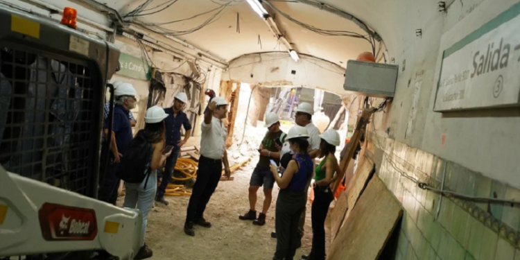 La obra del Nodo Obelisco en su fase final