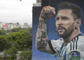 El festejo de Messi que se hizo mural cerca del de Maradona