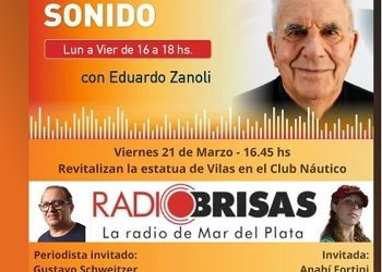 Restauración de la estatua de Vilas por los 100 años del Club Náutico de Mar del Plata